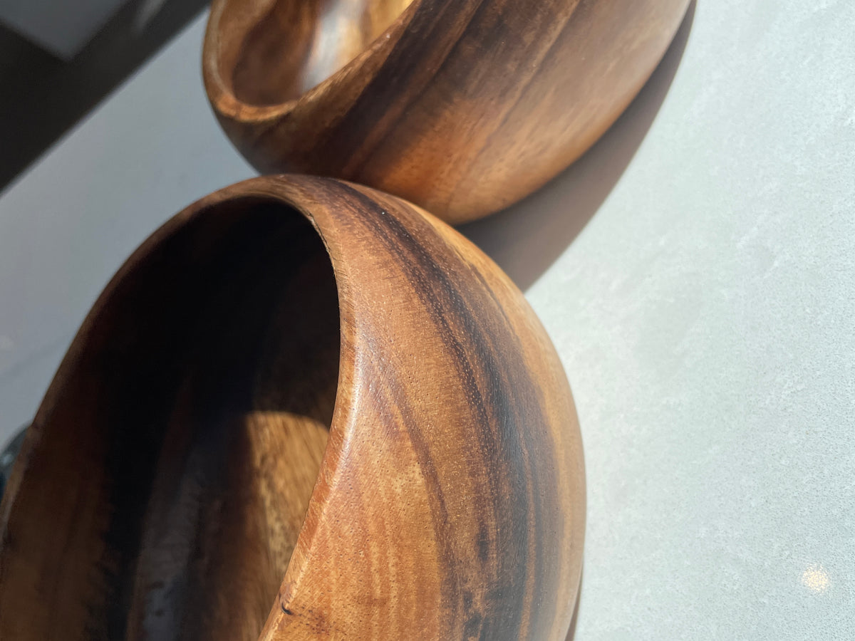 7 Piece Acacia Wood Salad Bowl Set,Round Salad Bowl