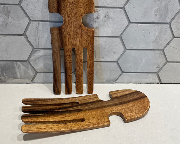 Acacia Wood Salad Hands