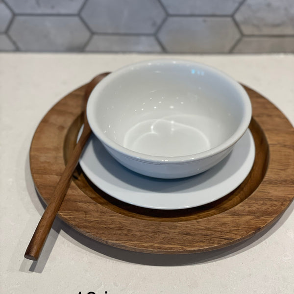 Set of 4 Acacia Wood Charger Plate