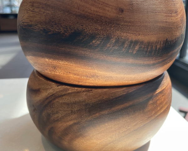 Set of Acacia Wood  Calabash Salad Bowl ( 6 in.x 3 in.)