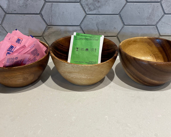 Set of Handmade Wooden  Mini bowls , Artisan acacia wood small bowl set