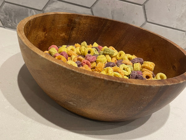 Acacia Wood Ramen Bowl,Large Salad Bowl, 8 in.x 3 in.
