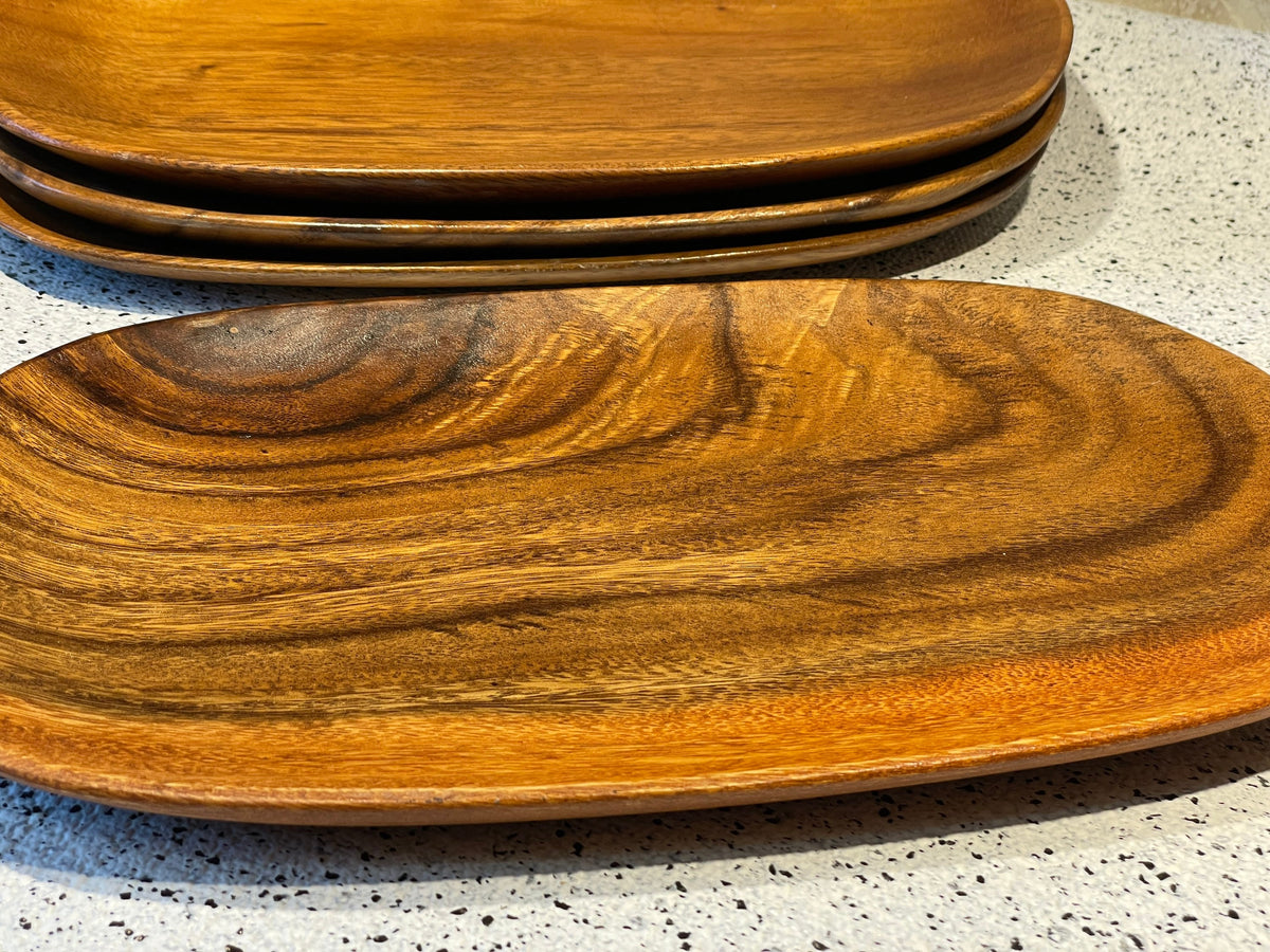 Acacia Wood Oval Plate, 13 in. long x 8 in. wide,Serving Plate