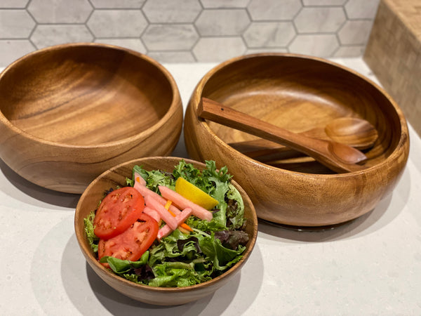 Acacia Wooden Salad Bowls