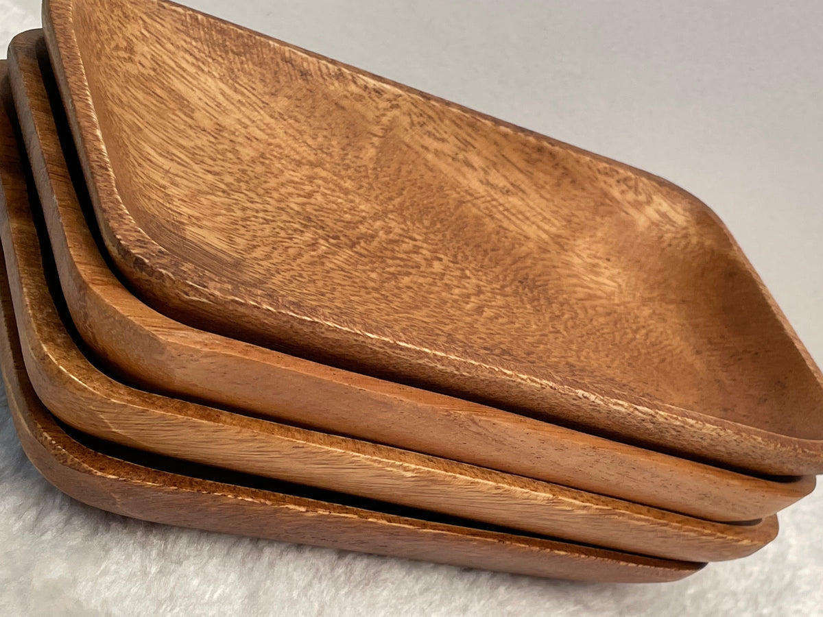 Small Rectangular Acacia Wooden Plate, Appetizer Plate, Serving Dish