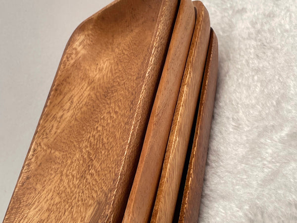 Small Rectangular Acacia Wooden Plate, Appetizer Plate, Serving Dish