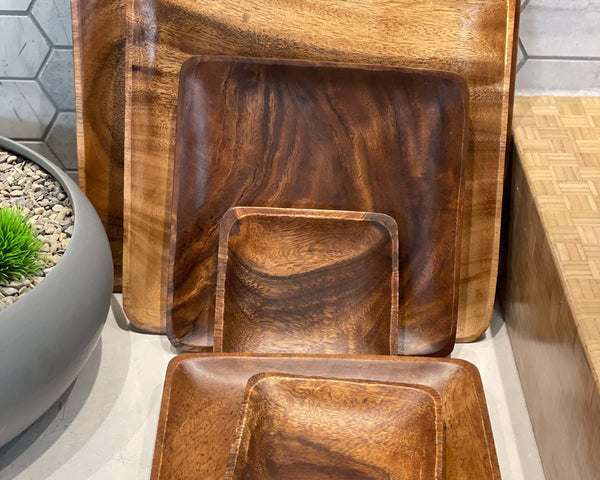 Square Acacia Wooden Plates