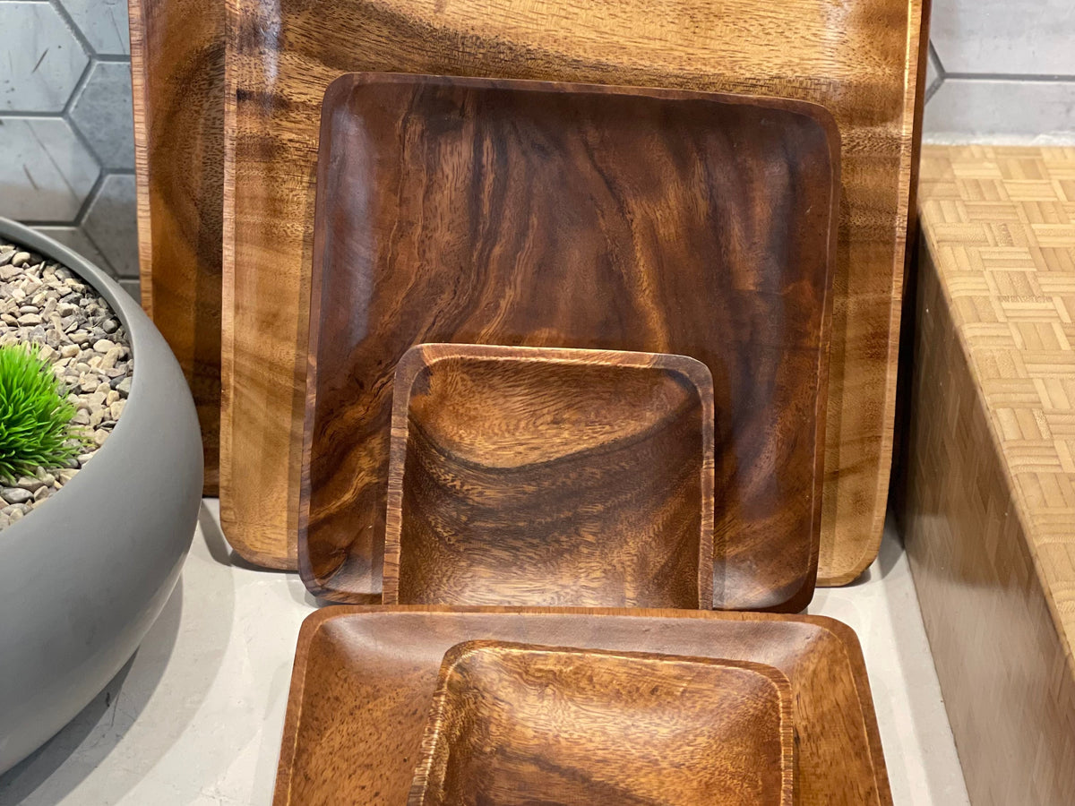 Square Acacia Wooden Plates