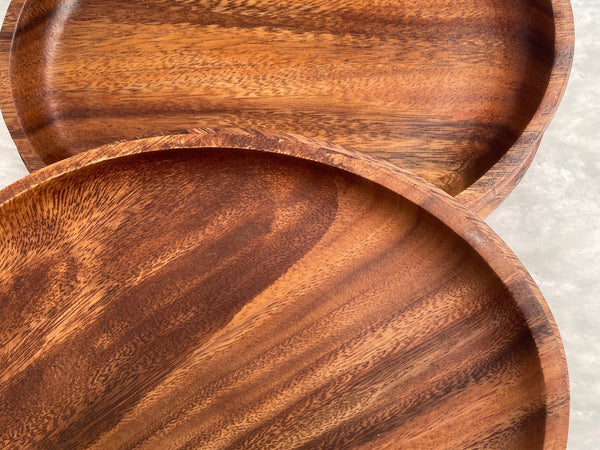 Handmade Acacia Wooden Round Plate, Dinner Plate, Serving plate