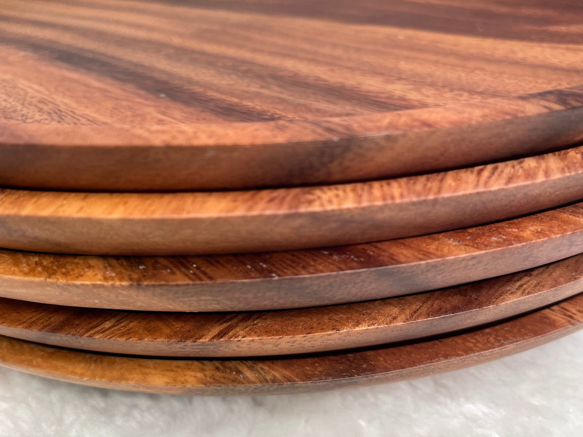 Handmade Acacia Wooden Round Plate, Dinner Plate, Serving plate