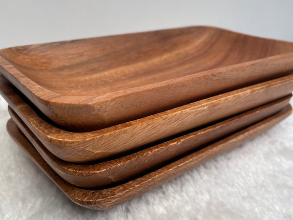 Small Rectangular Acacia Wooden Plate, Appetizer Plate, Serving Dish