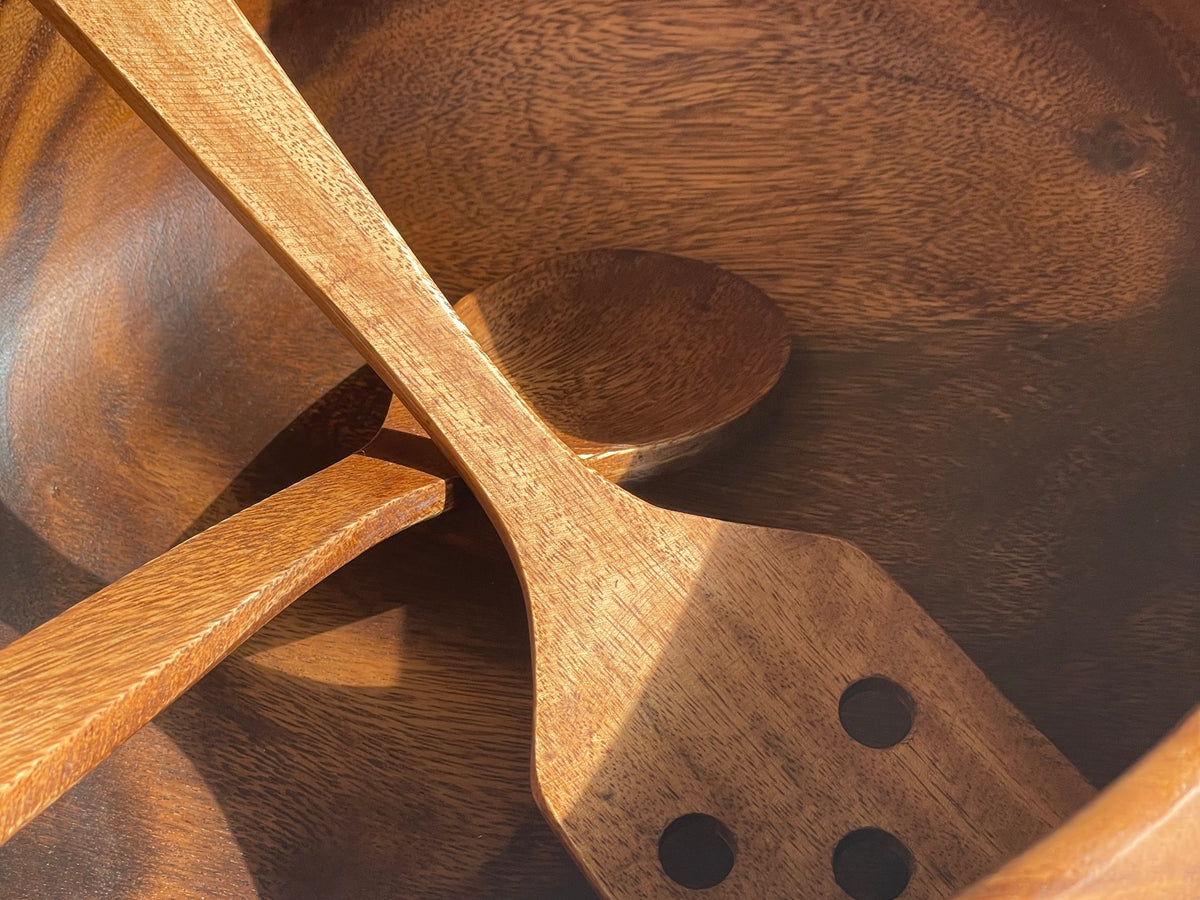 Acacia Wood Salad Server Set