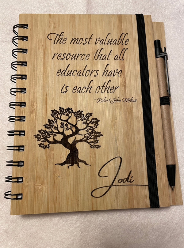 Personalized Bamboo Journals ,Bamboo Notebook,Laser Engraved
