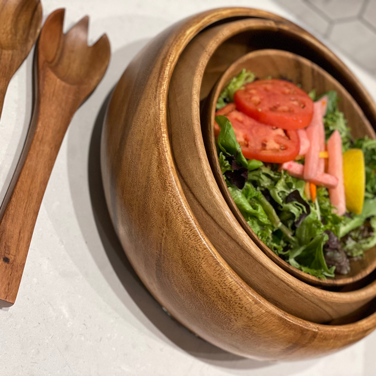 Acacia Wooden Salad Bowls