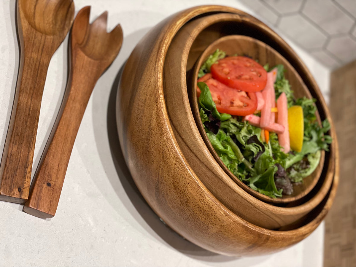 Acacia Wooden Salad Bowls