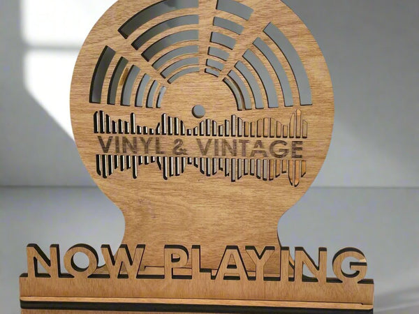 record stand for vinyl-oak stain