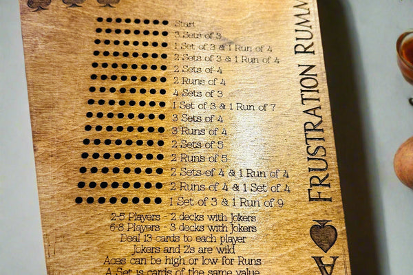 Frustration Rummy: The Origins, Rules, and Why You Need This Wooden Scoreboard