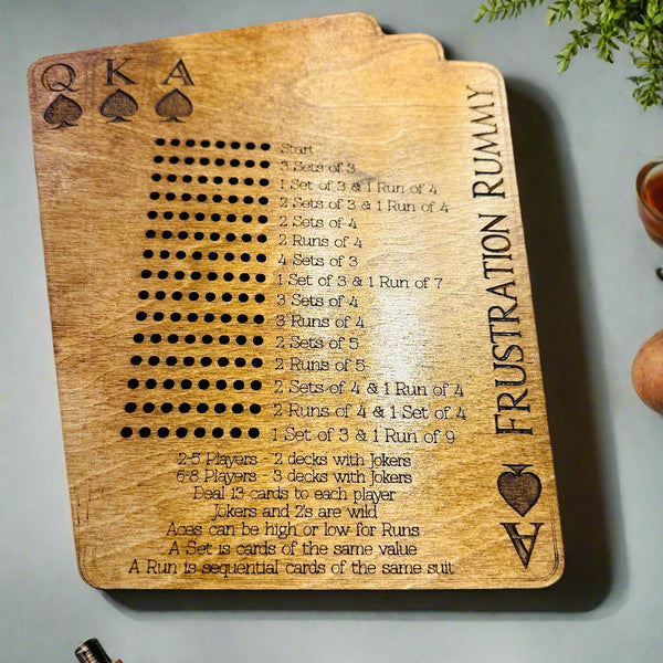 Frustration Rummy: The Origins, Rules, and Why You Need This Wooden Scoreboard