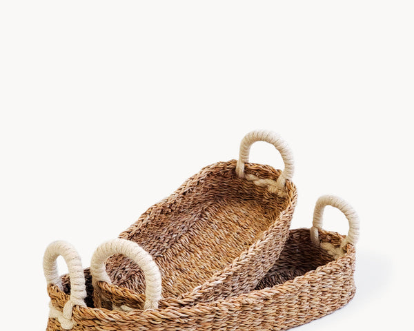 Savar Bread Basket with White Handle-0