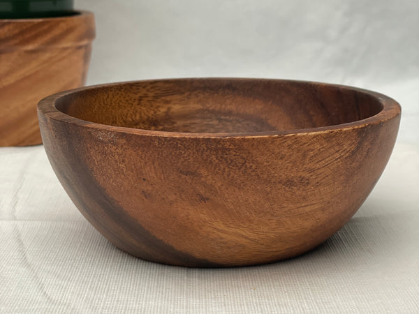 Acacia Wood Salad Bowl Set- (6 in. x 2.25 in.)