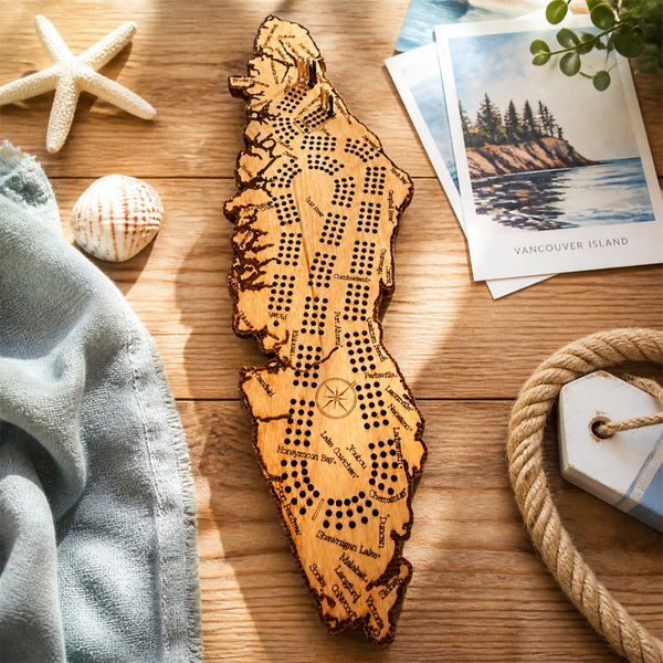 Vancouver Island Map Cribbage Board