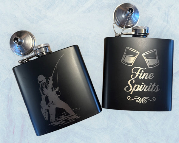 Engraved Whiskey Flask