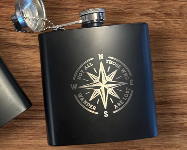 Engraved Whiskey Flask
