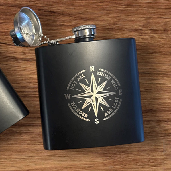 Engraved Whiskey Flask