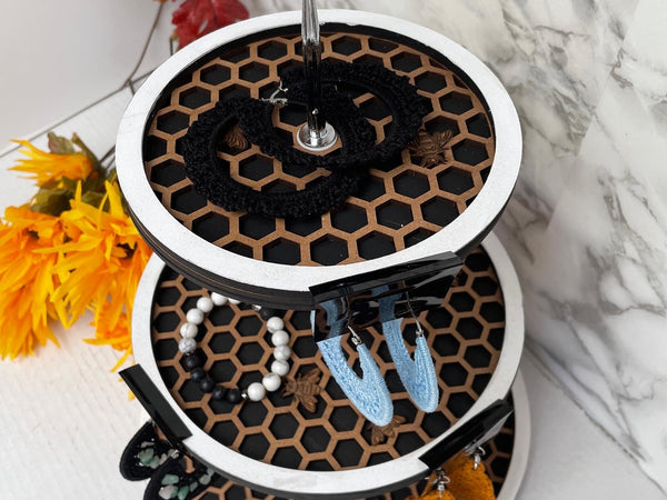 Honeycomb Three Tiered Tray Decor