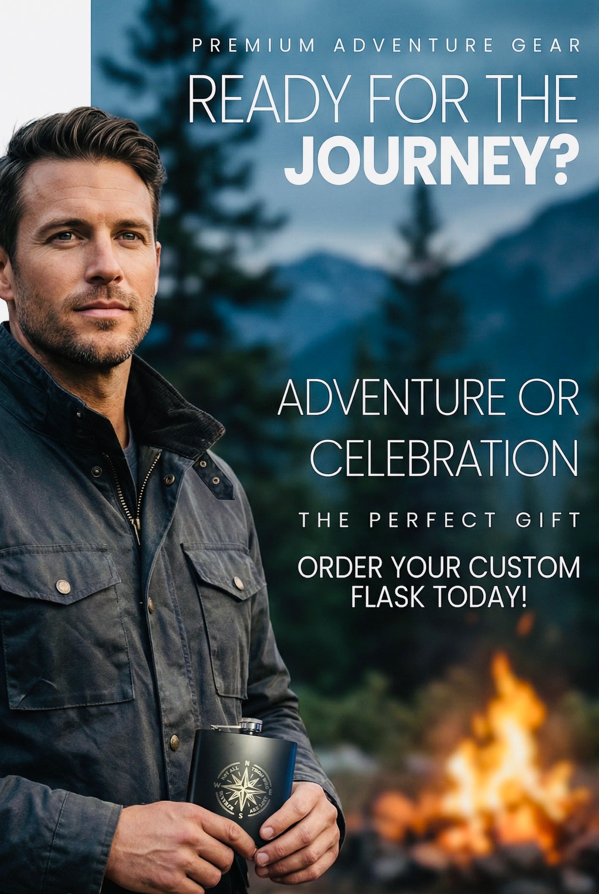 Engraved Whiskey Flask