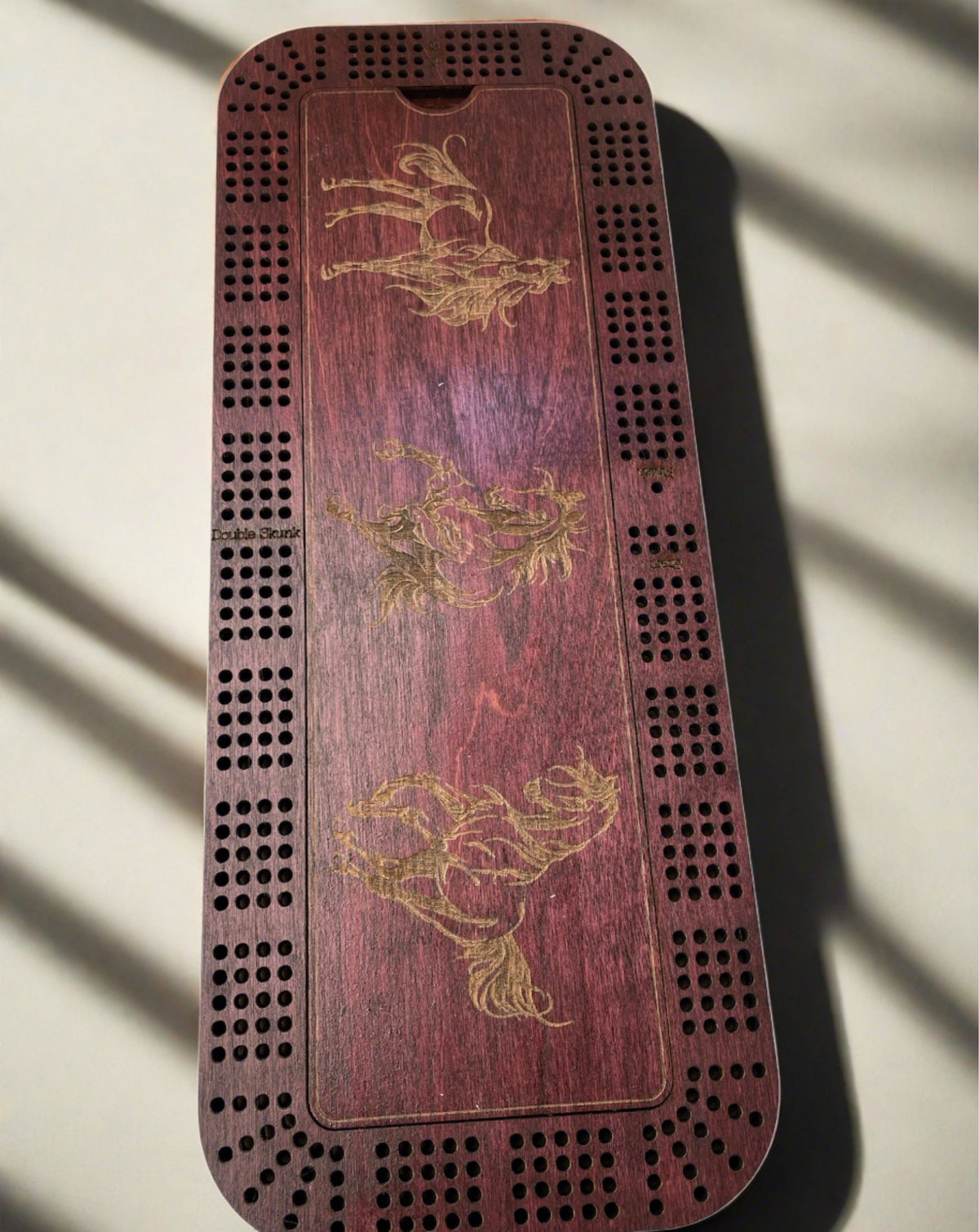 Rectangular Personalized Cribbage Board,Standard Design