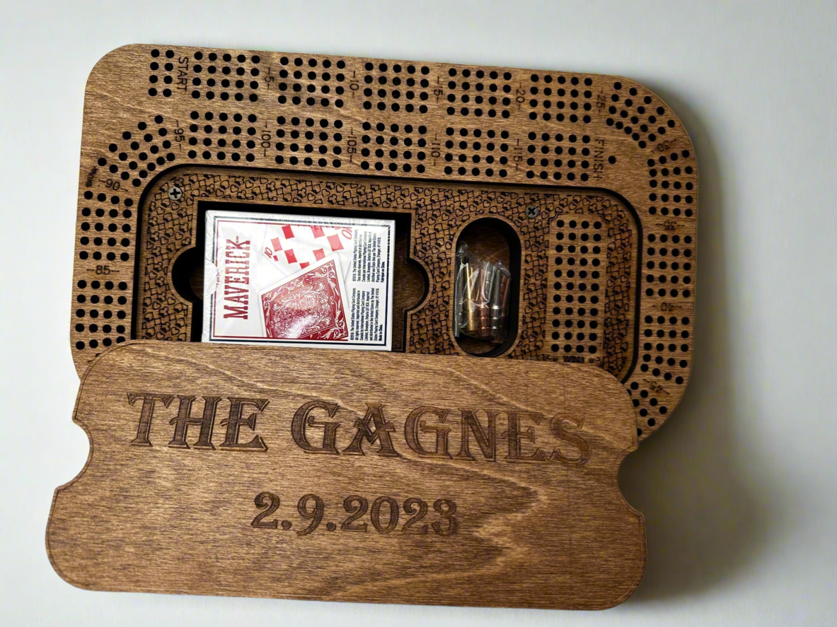 Compact Design Personalized Cribbage Board