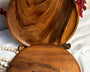Ensemble de 4 assiettes rondes en bois d'acacia de 30,5 cm, assiette à dîner, assiette de service