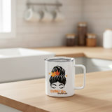 Mug with a design on a kitchen counter