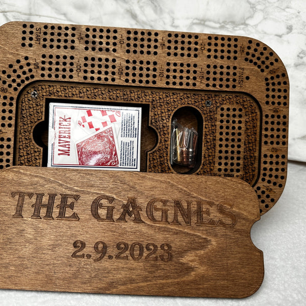 Compact Design Personalized Cribbage Board