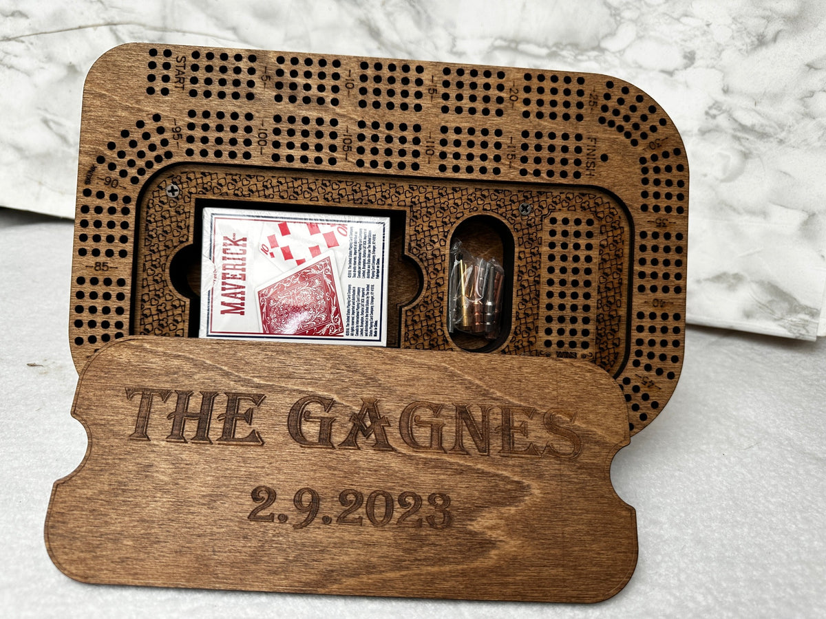 Compact Design Personalized Cribbage Board