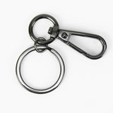 Metal keychain with a carabiner on a white background