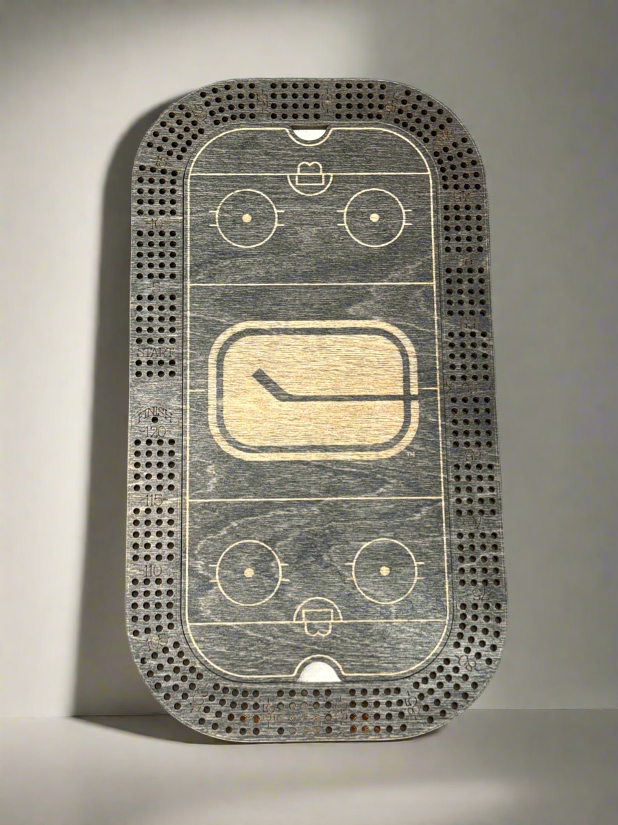 Personalized Hockey Rink Cribbage Board