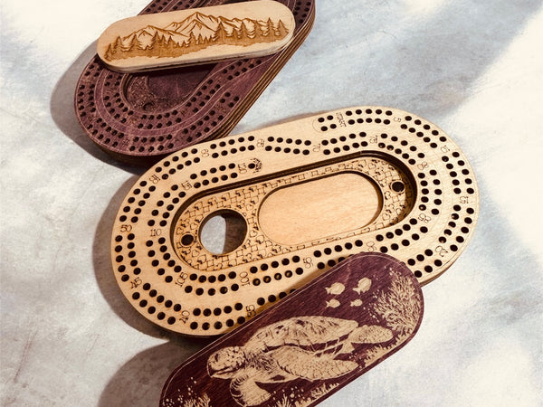 Oblong Travel Cribbage Board-2 player Game