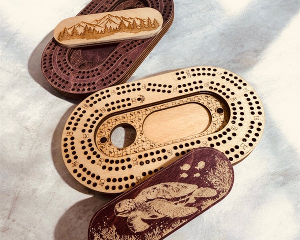 Oblong Travel Cribbage Board-2 player Game