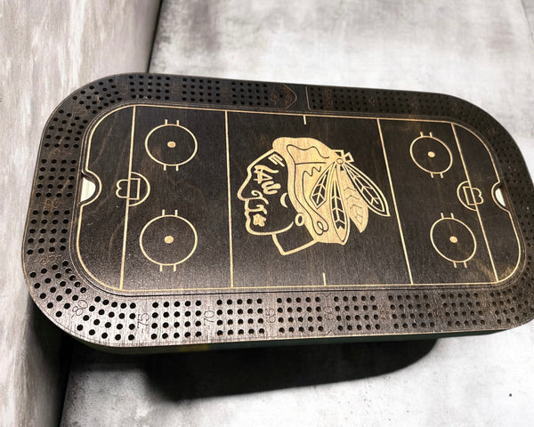 Personalized Hockey Rink Cribbage Board