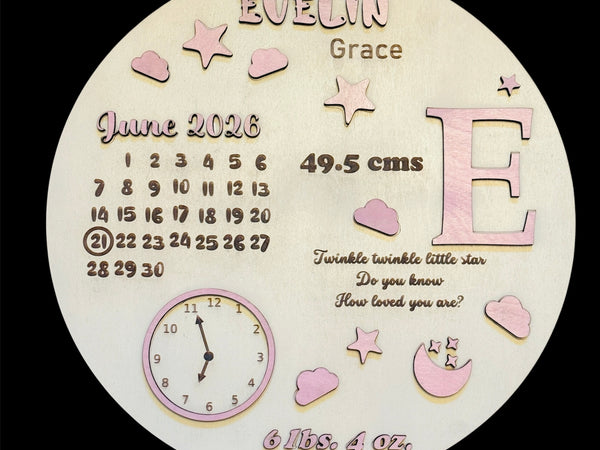 Personalized 3D Baby Birth Keepsake Plaque