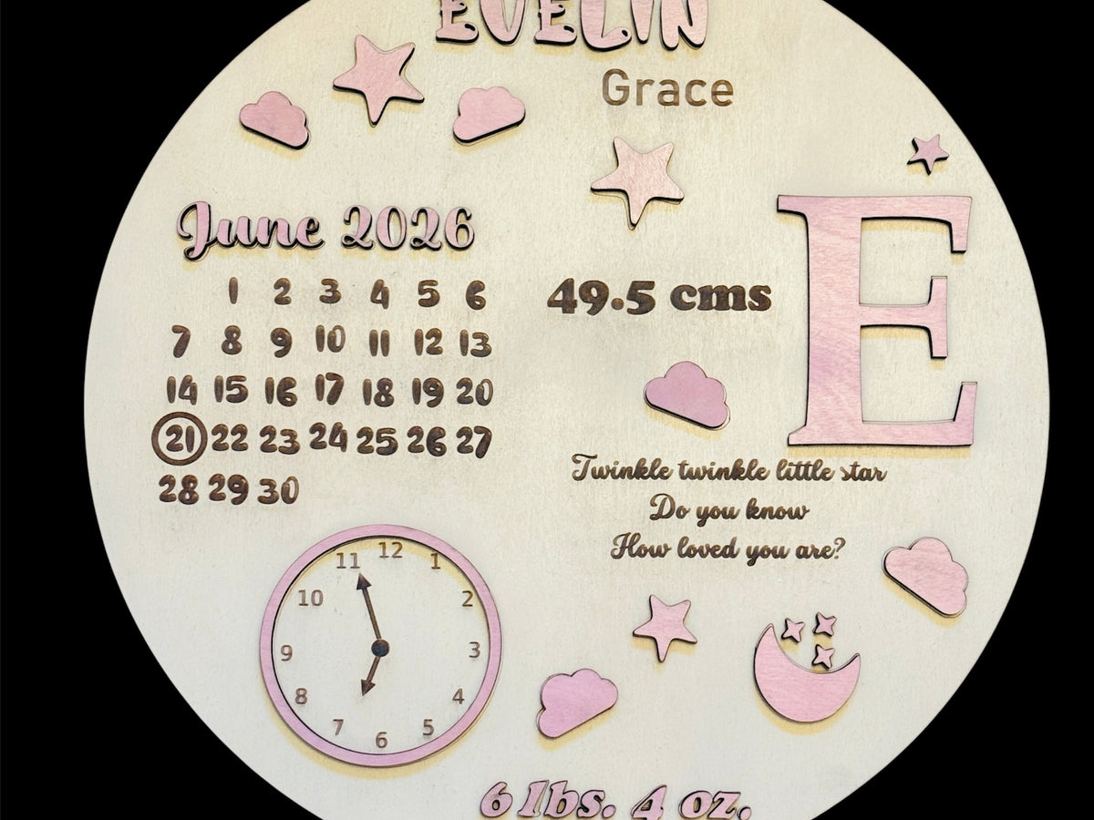 Personalized 3D Baby Birth Keepsake Plaque