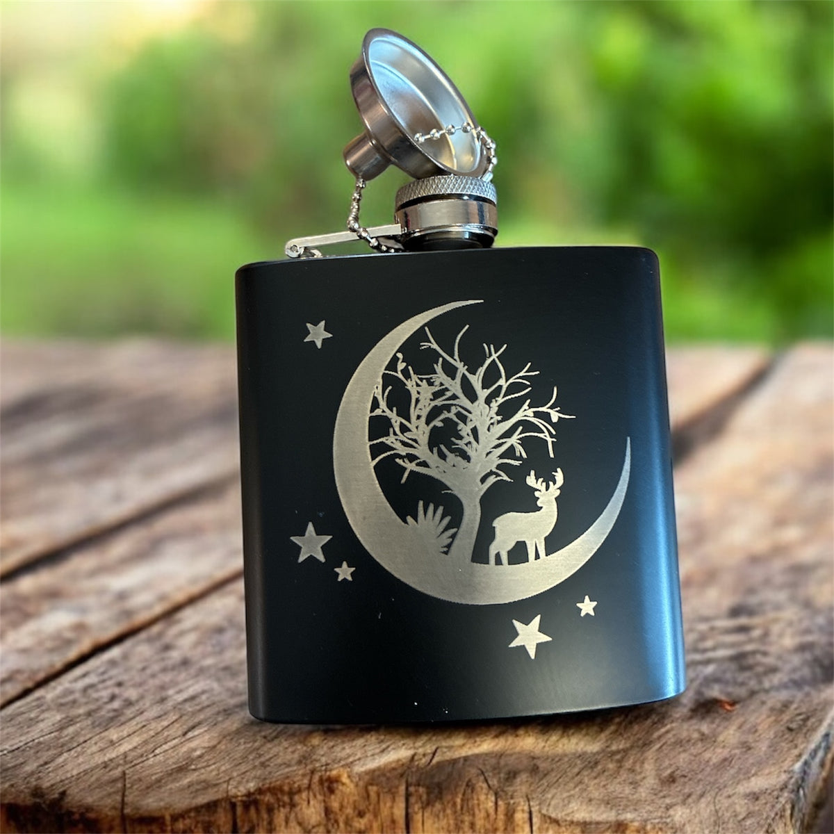 Engraved Whiskey Flask