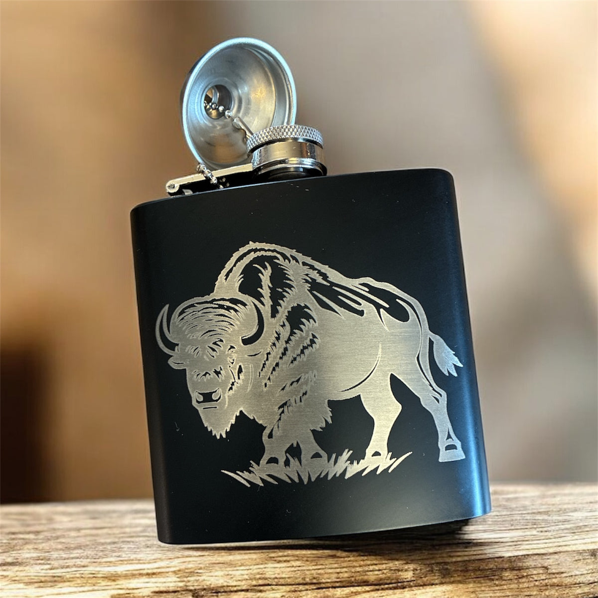 Engraved Whiskey Flask