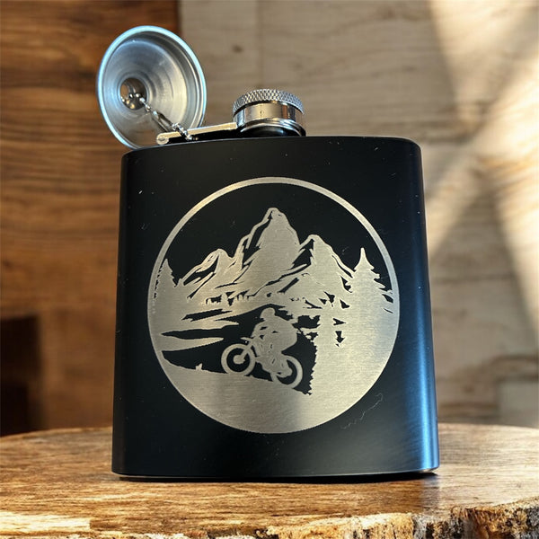 Engraved Whiskey Flask