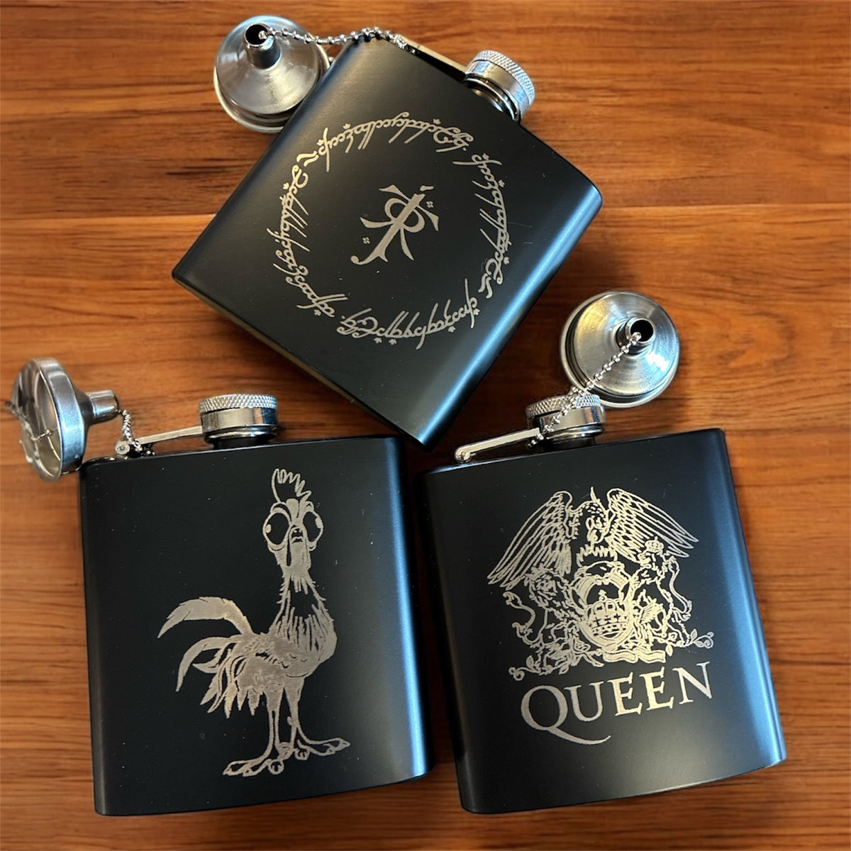 Engraved Whiskey Flask