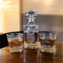 Personalized Whiskey Decanter Set with Optional Gift Box – Custom Engraved Decanter and Glasses for Men, Weddings, or Special Occasions