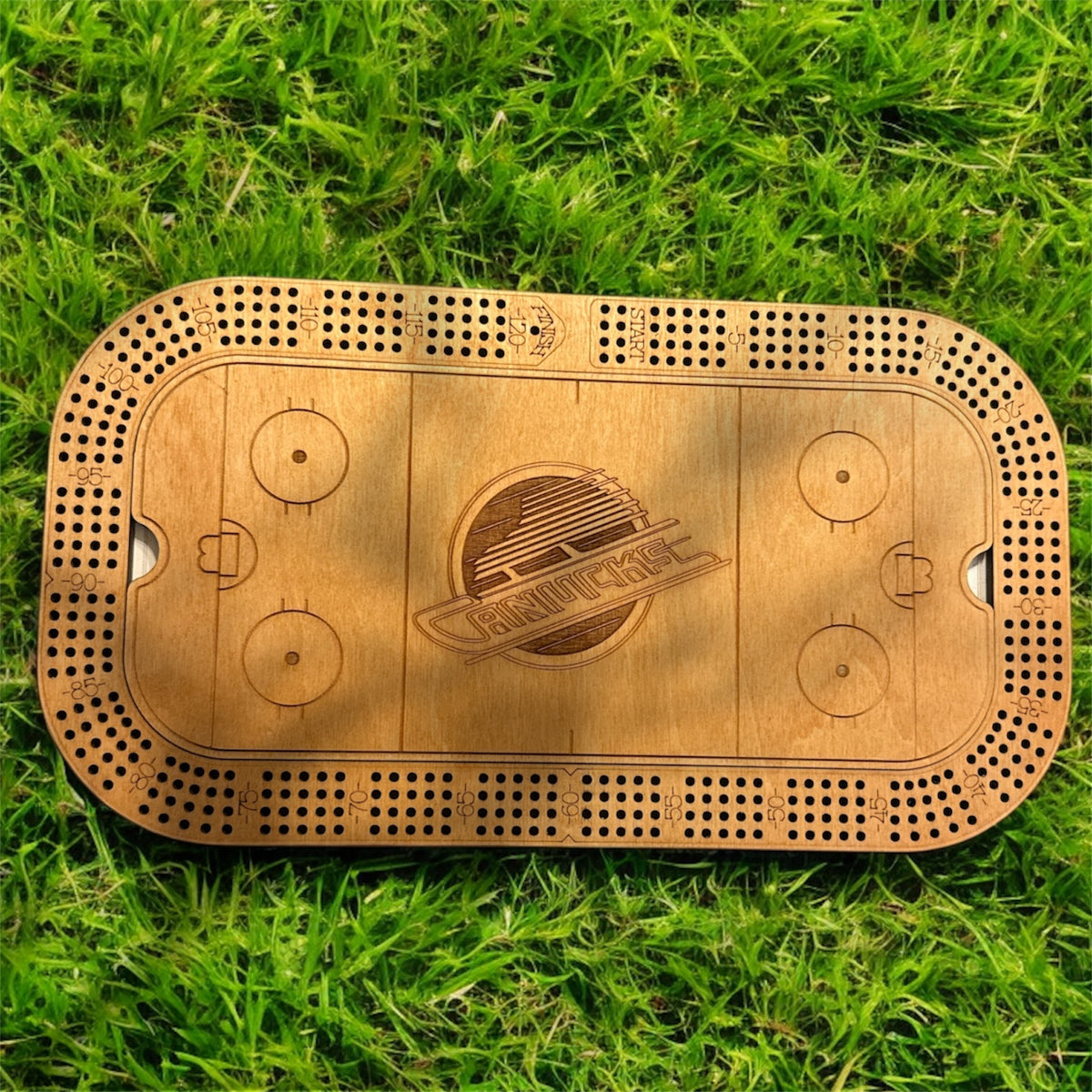 Personalized Hockey Rink Cribbage Board