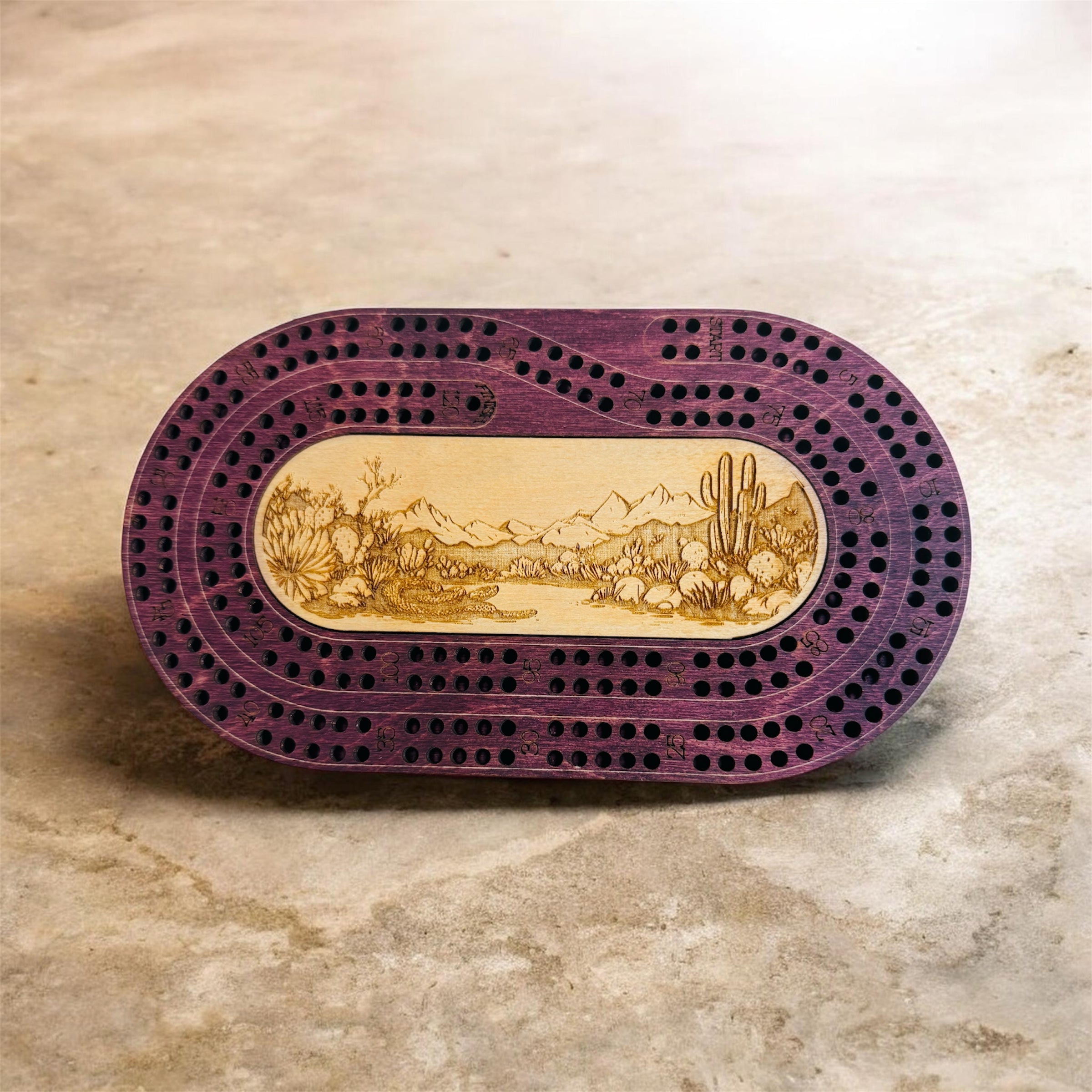 Handcrafted Travel Cribbage Board | Built-in Peg Storage